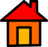 Orange And Red Home Icon Clip Art